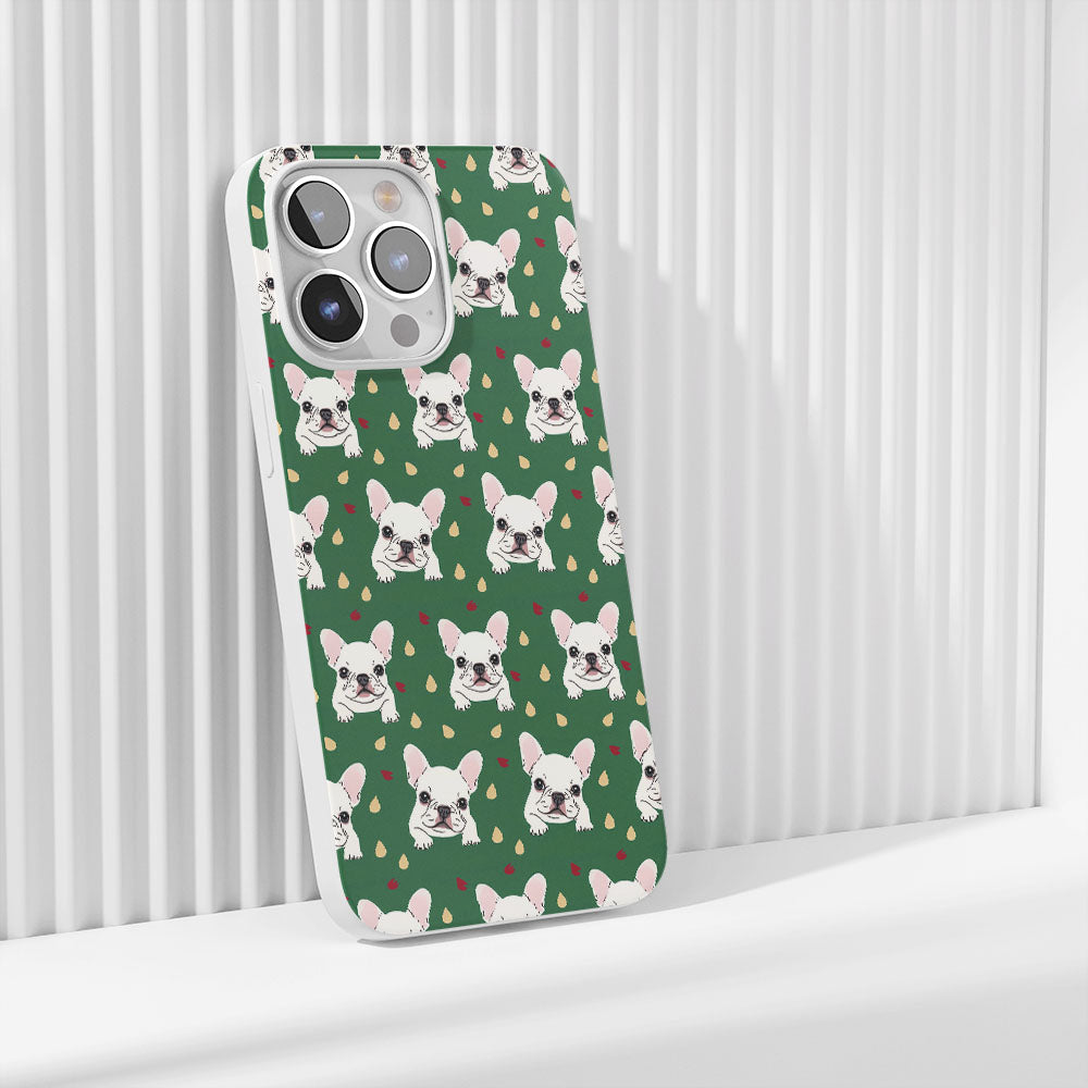 Latest 3rd-Generation Crystal Tough Glossy French Bulldog Green iPhone Case