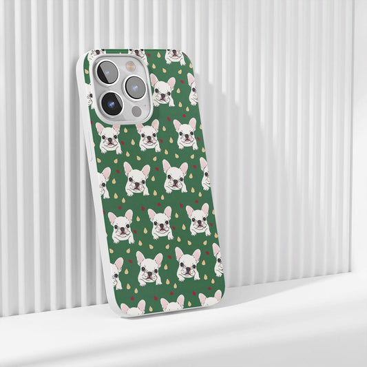 Latest 3rd-Generation Crystal Tough Glossy French Bulldog Green iPhone Case