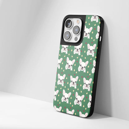 Industry-Level Tough Matte French Bulldog Green iPhone Case