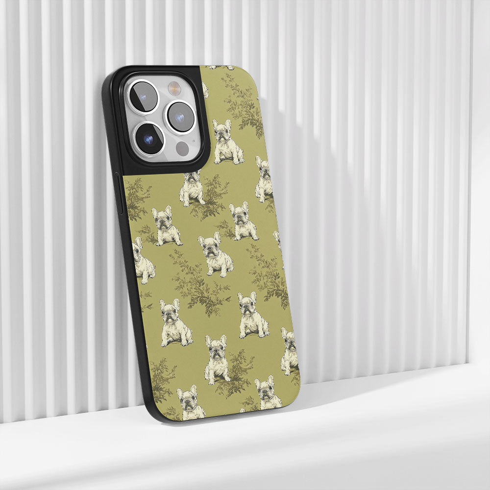 Industry-Level Tough Matte French Bulldog Green iPhone Case