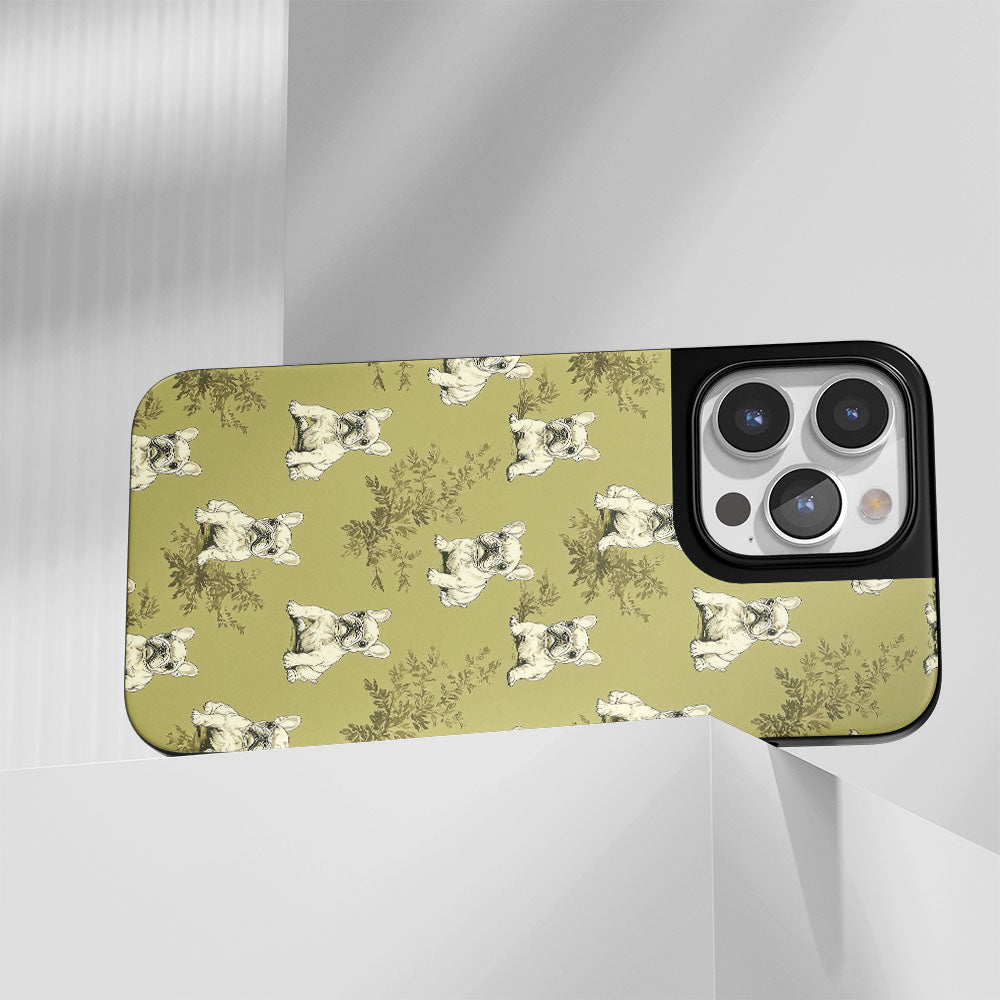 Industry-Level Tough Matte French Bulldog Green iPhone Case