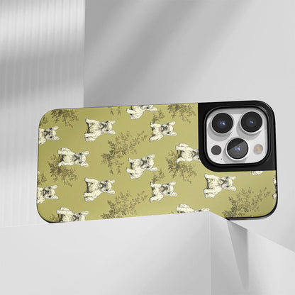 Industry-Level Tough Matte French Bulldog Green iPhone Case