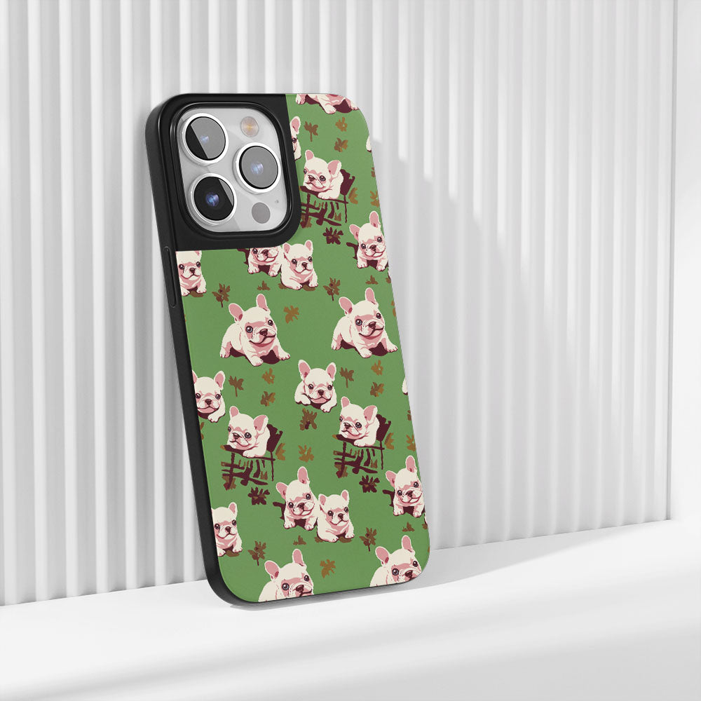 Industry-Level Tough Matte French Bulldog Green iPhone Case