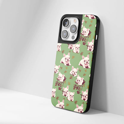 Industry-Level Tough Matte French Bulldog Green iPhone Case