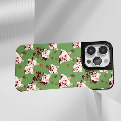 Industry-Level Tough Matte French Bulldog Green iPhone Case