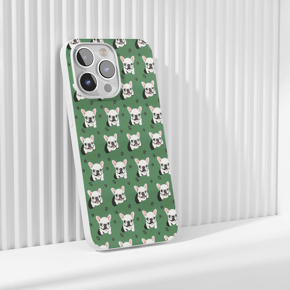 Latest 3rd-Generation Crystal Tough Glossy French Bulldog Green iPhone Case