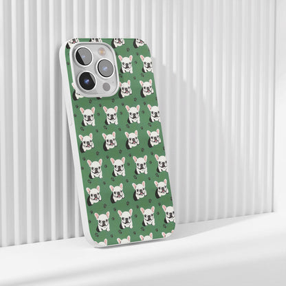 Latest 3rd-Generation Crystal Tough Glossy French Bulldog Green iPhone Case