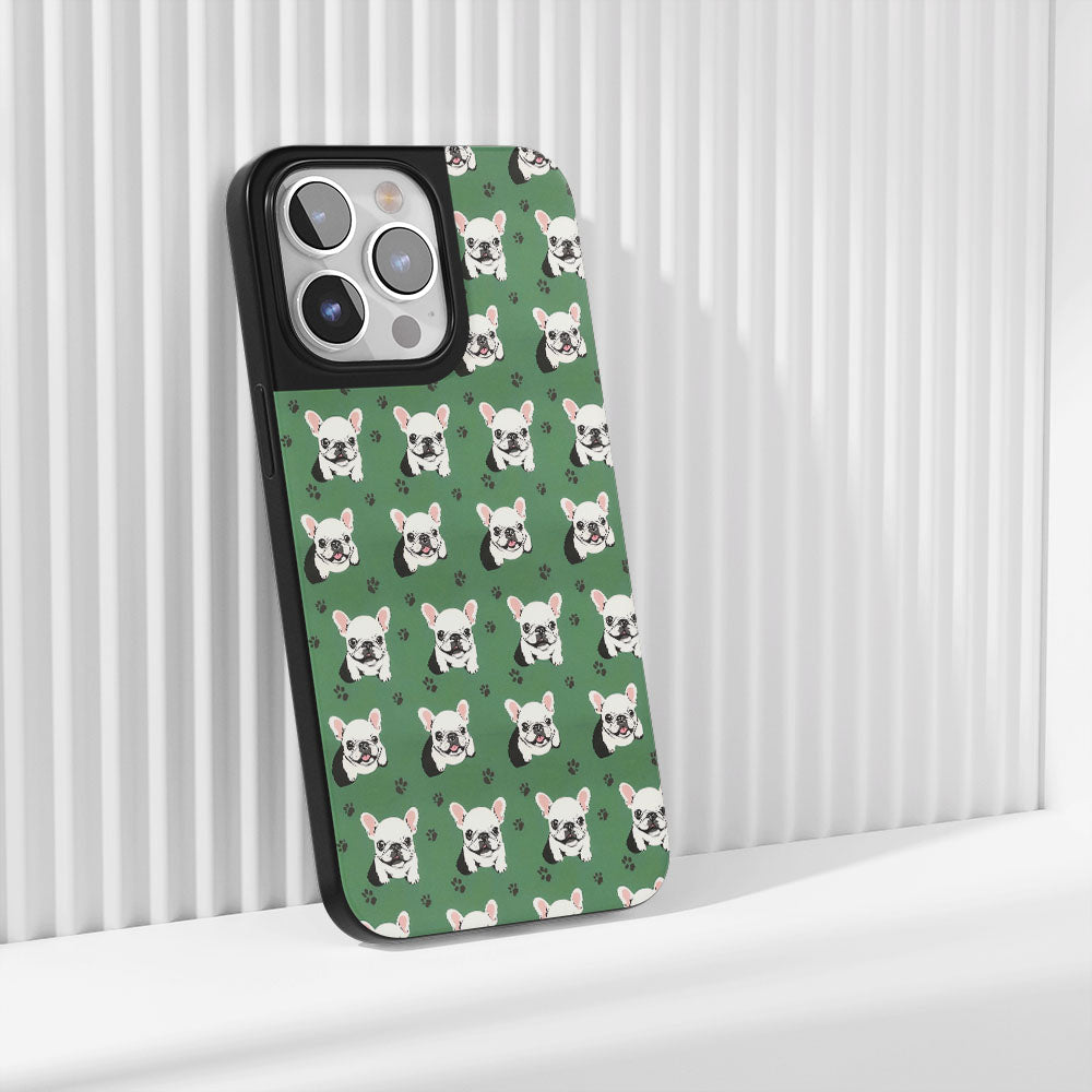 Industry-Level Tough Matte French Bulldog Green iPhone Case