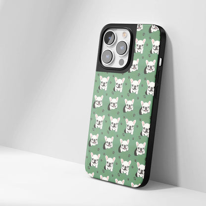 Industry-Level Tough Matte French Bulldog Green iPhone Case