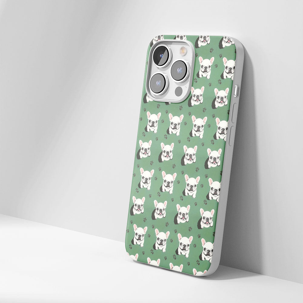 Latest 3rd-Generation Crystal Tough Glossy French Bulldog Green iPhone Case