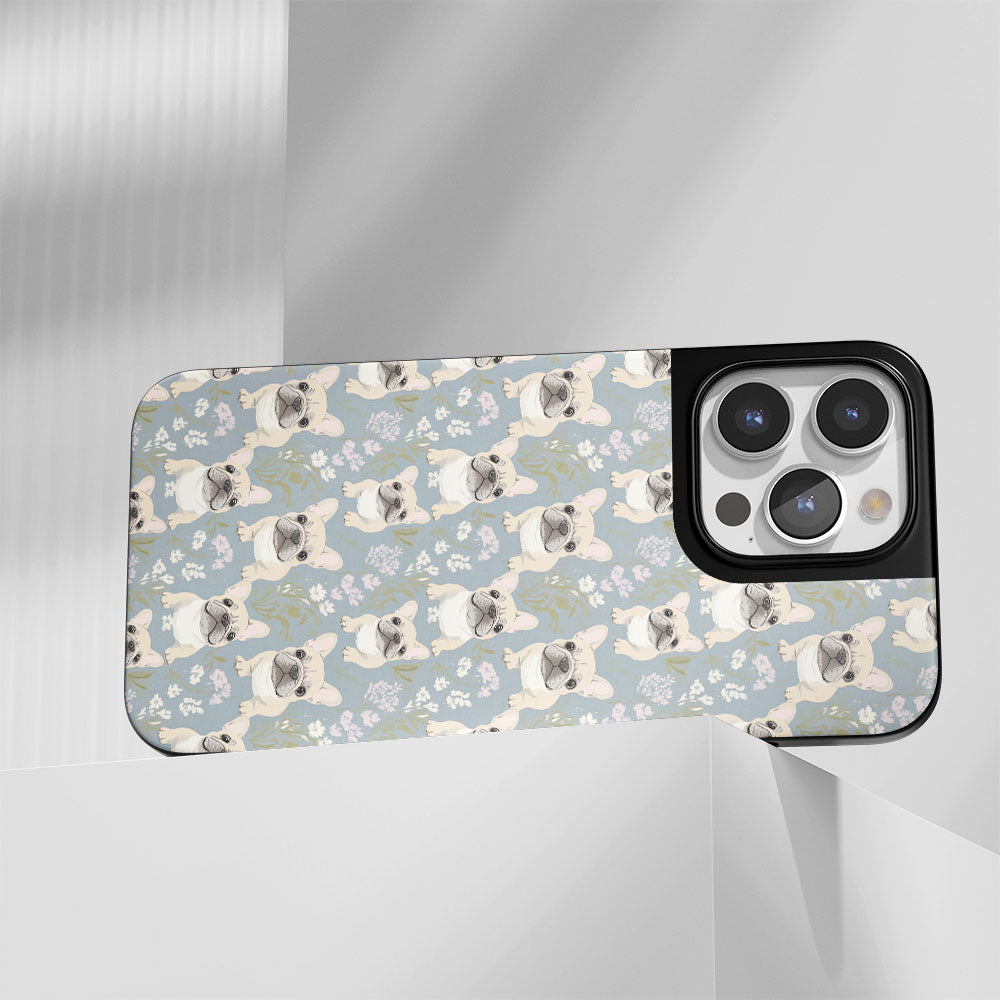 Industry-Level Tough Matte French Bulldog Green iPhone Case