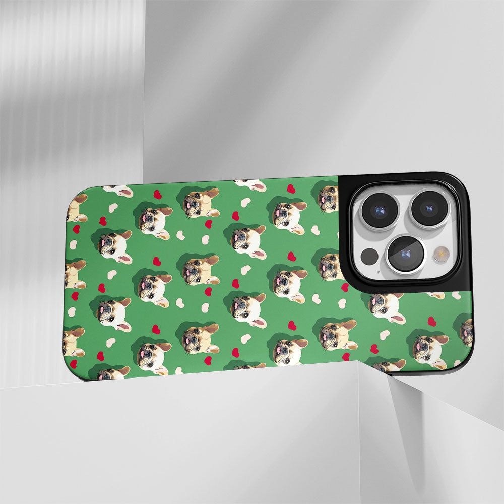 Industry-Level Tough Matte French Bulldog Green iPhone Case