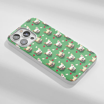 Latest 3rd-Generation Crystal Tough Glossy French Bulldog Green iPhone Case