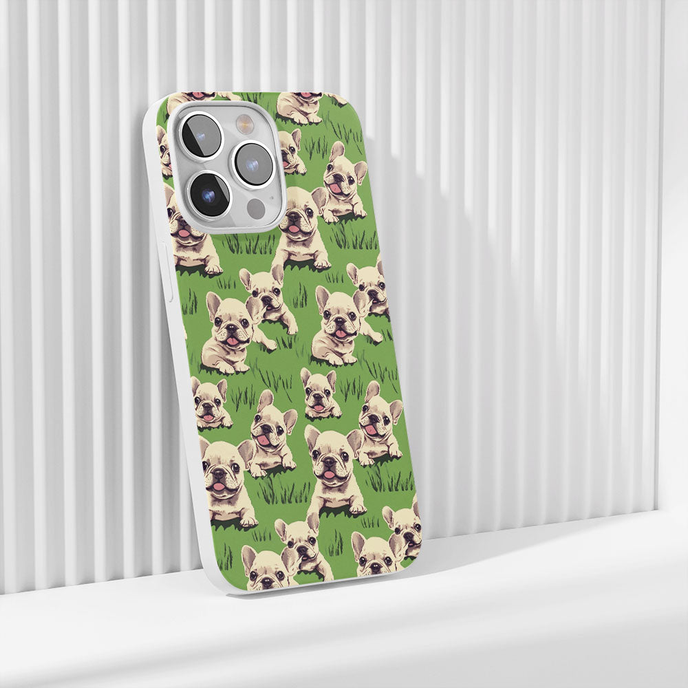 Latest 3rd-Generation Crystal Tough Glossy French Bulldog Green iPhone Case