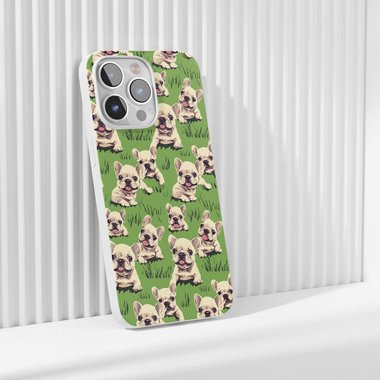 Latest 3rd-Generation Crystal Tough Glossy French Bulldog Green iPhone Case