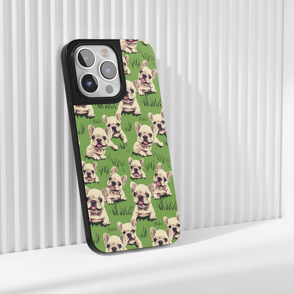 Industry-Level Tough Matte French Bulldog Green iPhone Case