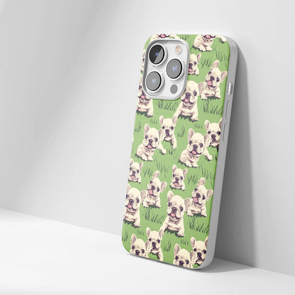 Latest 3rd-Generation Crystal Tough Glossy French Bulldog Green iPhone Case