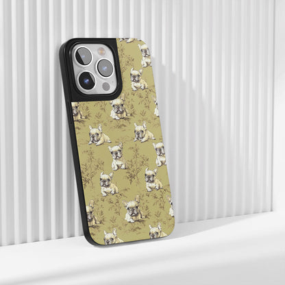 Industry-Level Tough Matte French Bulldog Green iPhone Case