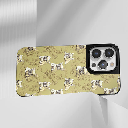 Industry-Level Tough Matte French Bulldog Green iPhone Case