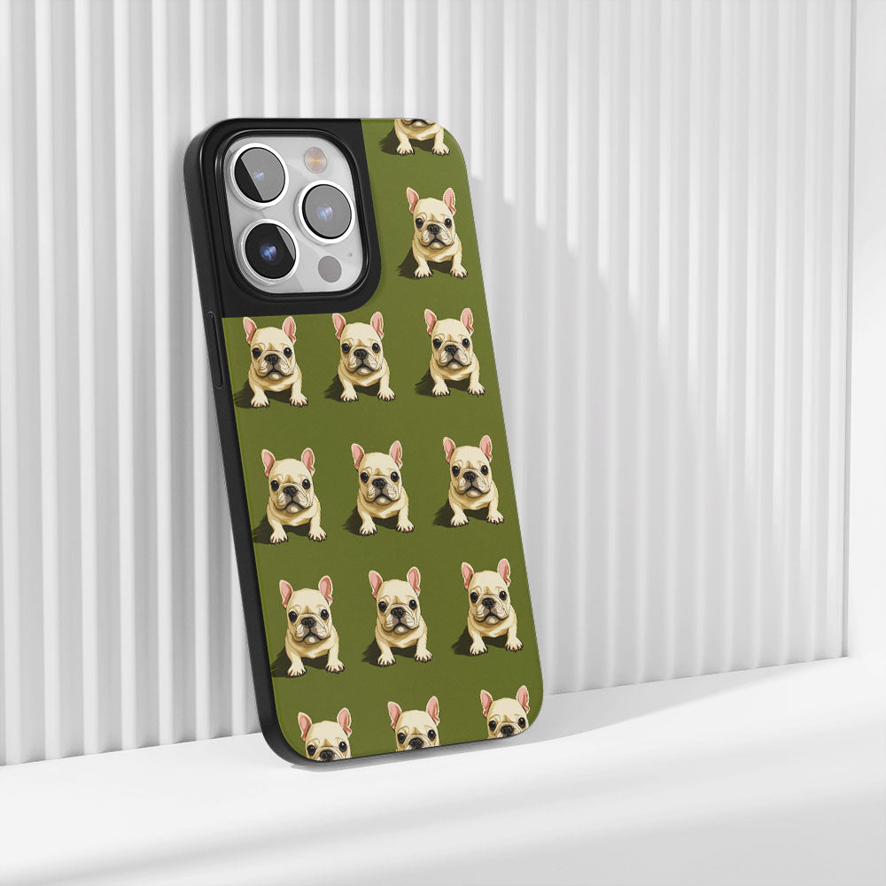 Industry-Level Tough Matte French Bulldog Green iPhone Case