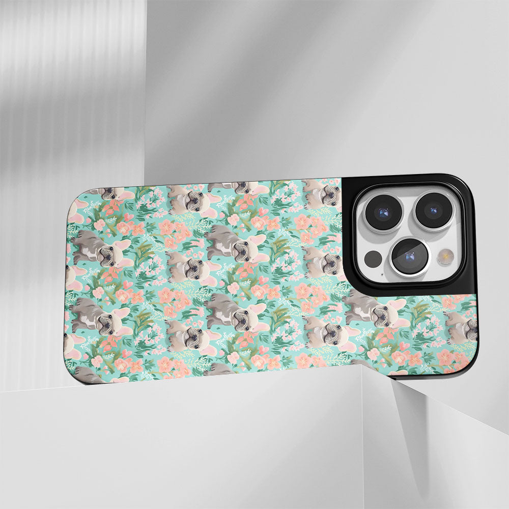 Industry-Level Tough Matte French Bulldog Green iPhone Case