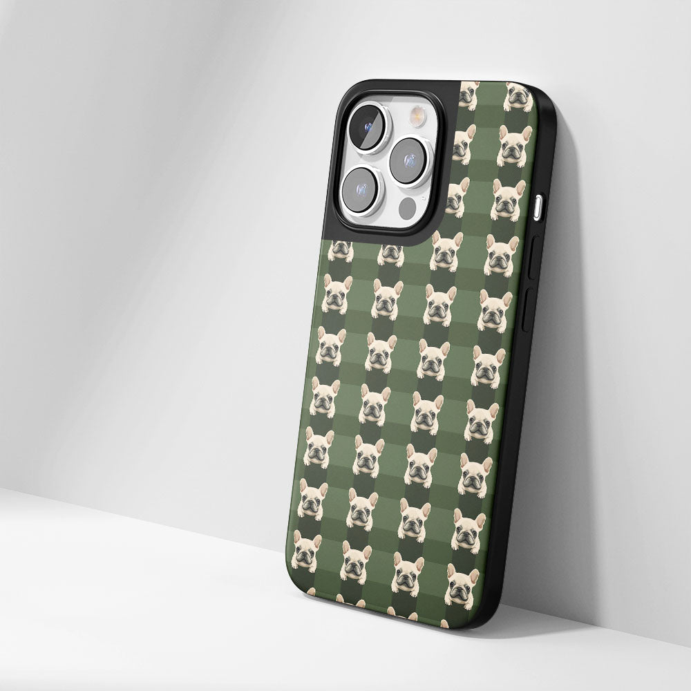 Industry-Level Tough Matte French Bulldog Green iPhone Case