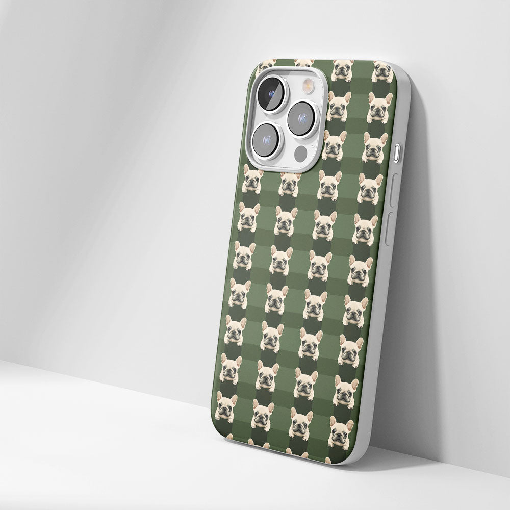 Latest 3rd-Generation Crystal Tough Glossy French Bulldog Green iPhone Case