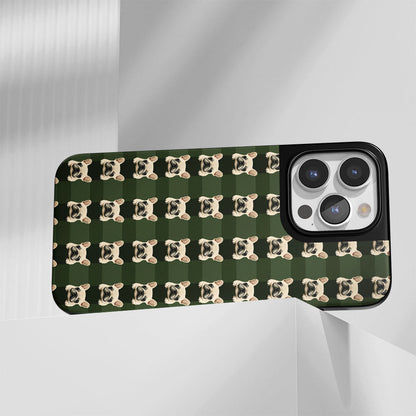 Industry-Level Tough Matte French Bulldog Green iPhone Case