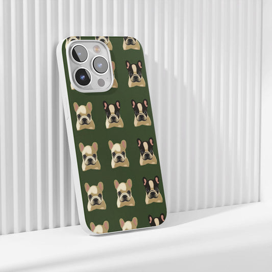 Latest 3rd-Generation Crystal Tough Glossy French Bulldog Green iPhone Case