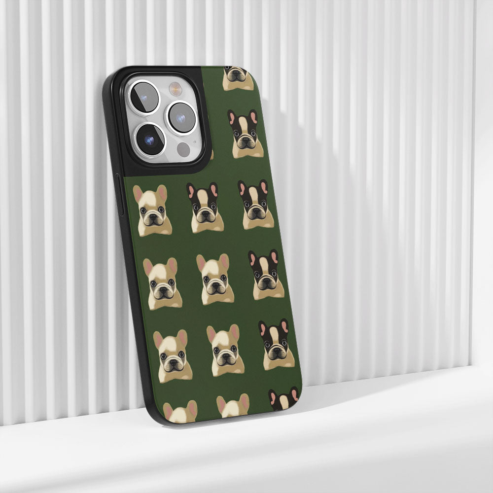 Industry-Level Tough Matte French Bulldog Green iPhone Case