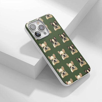 Latest 3rd-Generation Crystal Tough Glossy French Bulldog Green iPhone Case