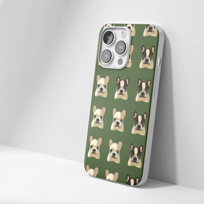 Latest 3rd-Generation Crystal Tough Glossy French Bulldog Green iPhone Case