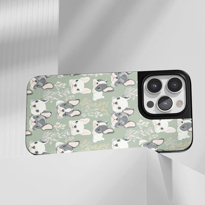 Industry-Level Tough Matte French Bulldog Green iPhone Case