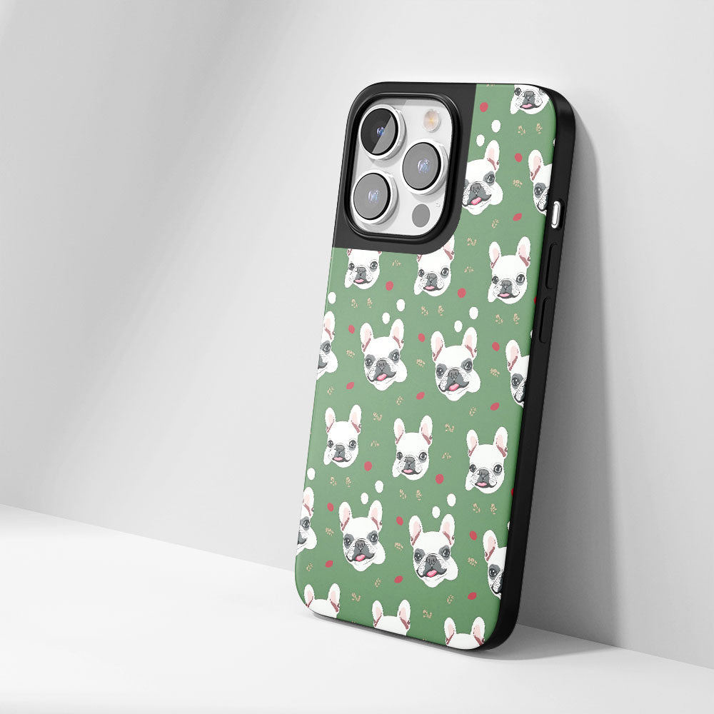 Industry-Level Tough Matte French Bulldog Green iPhone Case