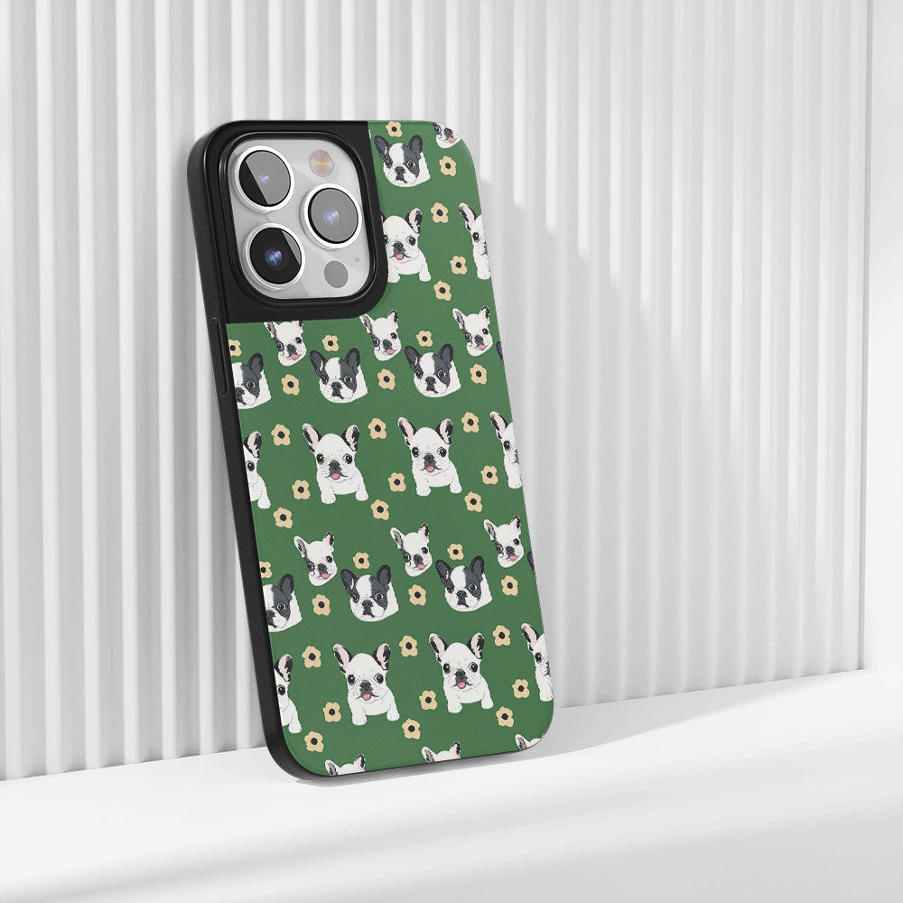 Industry-Level Tough Matte French Bulldog Green iPhone Case