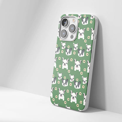 Latest 3rd-Generation Crystal Tough Glossy French Bulldog Green iPhone Case