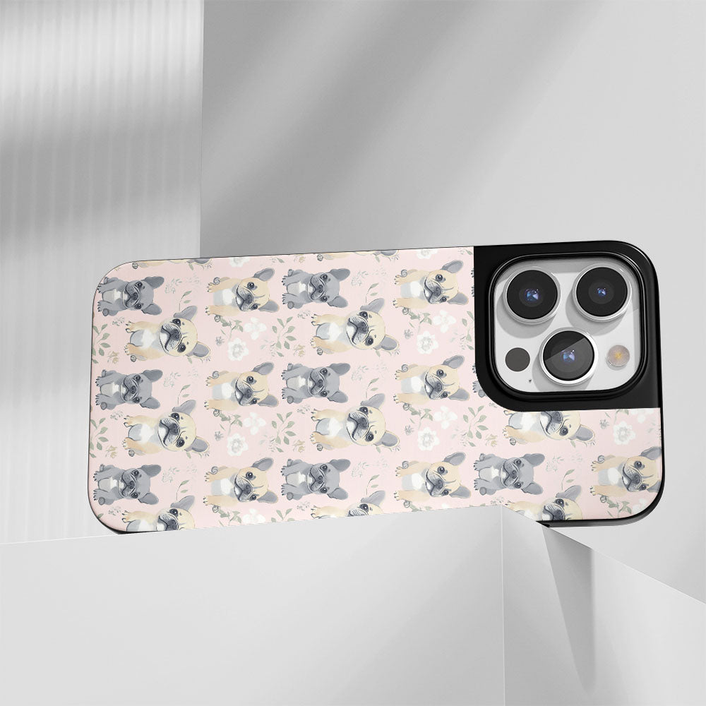 Industry-Level Tough Matte French Bulldog Pink iPhone Case