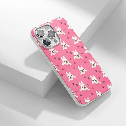 Latest 3rd-Generation Crystal Tough Glossy French Bulldog Pink iPhone Case