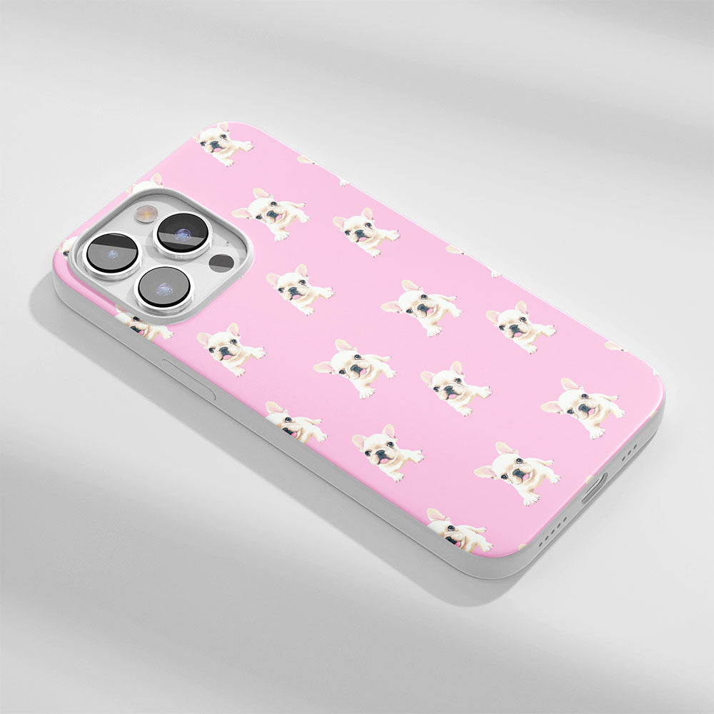 Latest 3rd-Generation Crystal Tough Glossy French Bulldog Pink iPhone Case