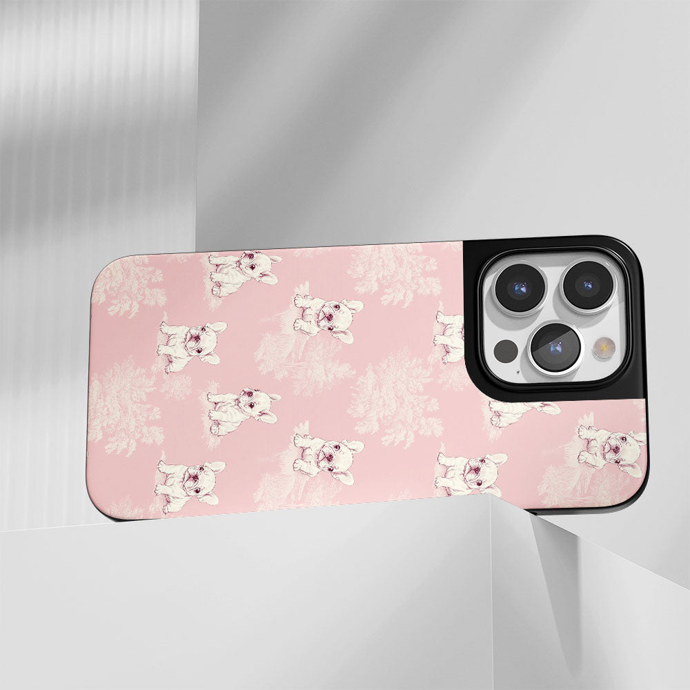 Industry-Level Tough Matte French Bulldog Pink iPhone Case