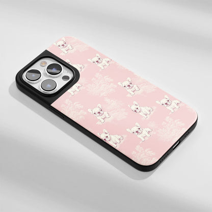 Industry-Level Tough Matte French Bulldog Pink iPhone Case