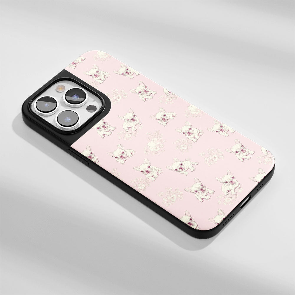 Industry-Level Tough Matte French Bulldog Pink iPhone Case