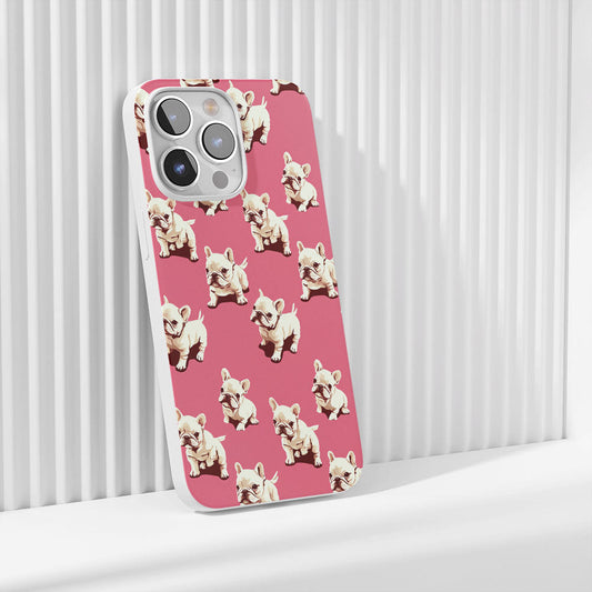 Latest 3rd-Generation Crystal Tough Glossy French Bulldog Pink iPhone Case