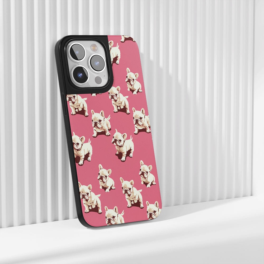 Industry-Level Tough Matte French Bulldog Pink iPhone Case