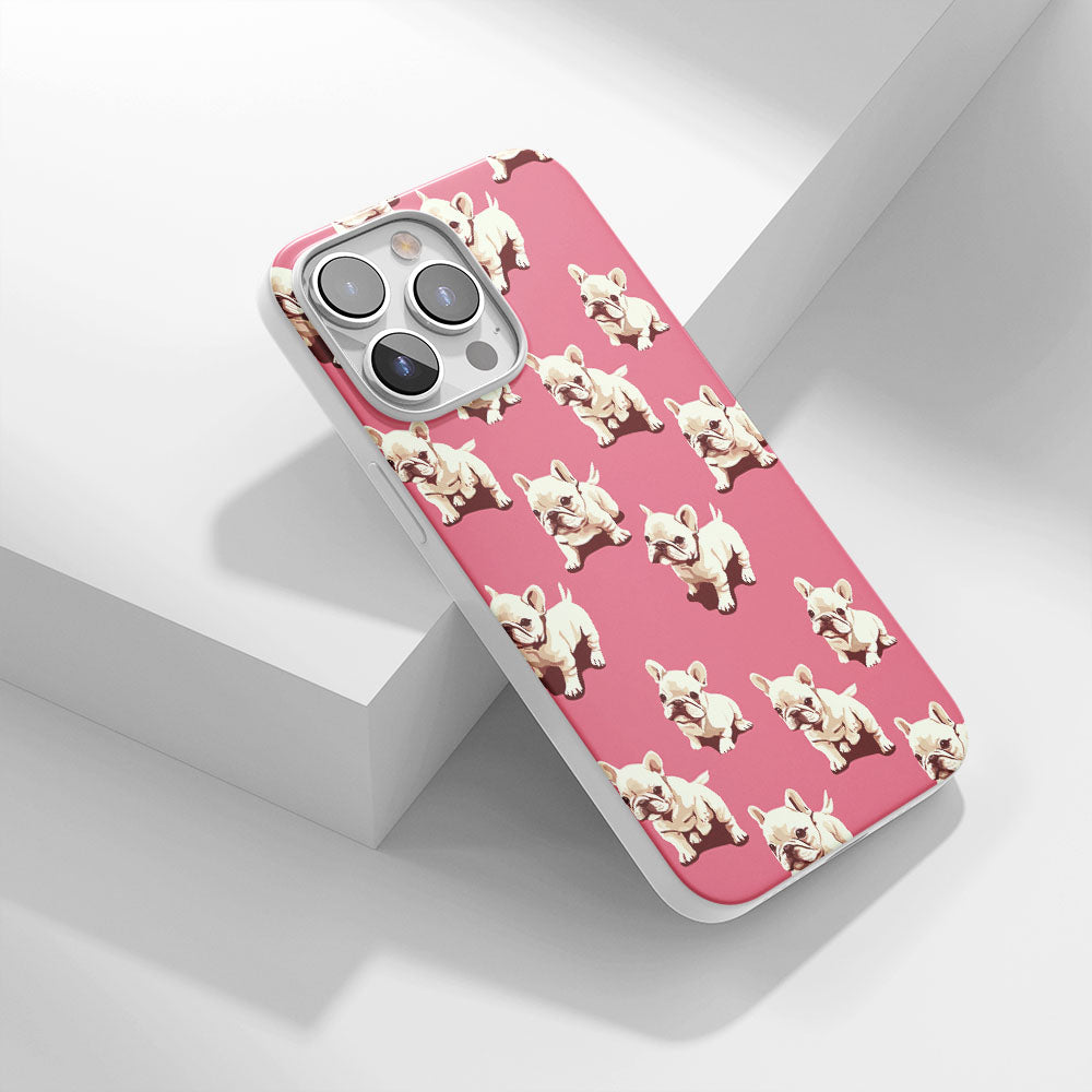 Latest 3rd-Generation Crystal Tough Glossy French Bulldog Pink iPhone Case