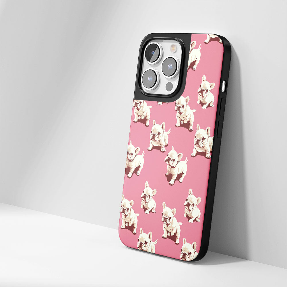 Industry-Level Tough Matte French Bulldog Pink iPhone Case