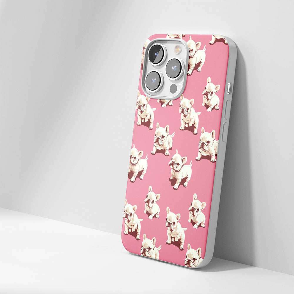 Latest 3rd-Generation Crystal Tough Glossy French Bulldog Pink iPhone Case