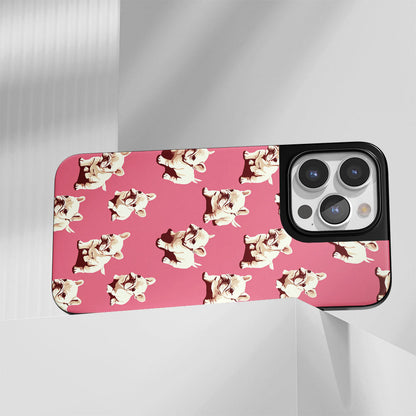 Industry-Level Tough Matte French Bulldog Pink iPhone Case