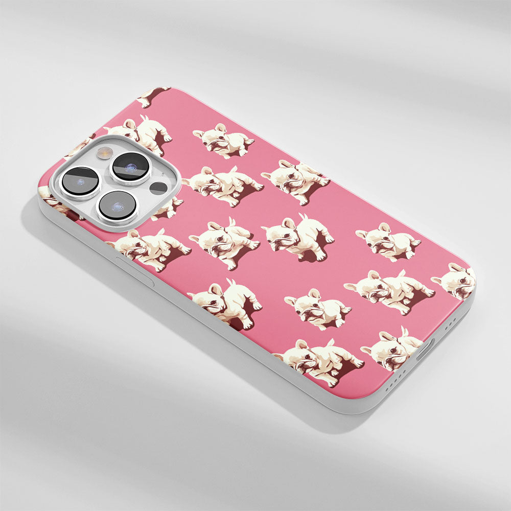 Latest 3rd-Generation Crystal Tough Glossy French Bulldog Pink iPhone Case