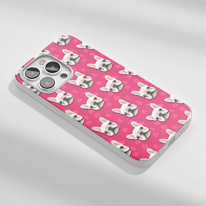 Latest 3rd-Generation Crystal Tough Glossy French Bulldog Pink iPhone Case